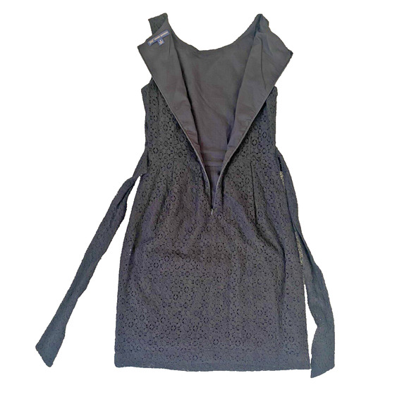 Brooks Brothers Dress Womens Size 4 Black Shift Eyelet Lace Office Career Church - Picture 13 of 13